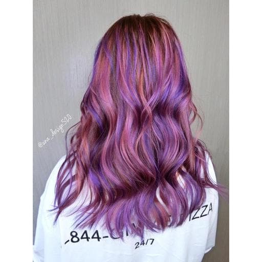 玫瑰砂晶色系、水波紋卷、紫外光髮色
